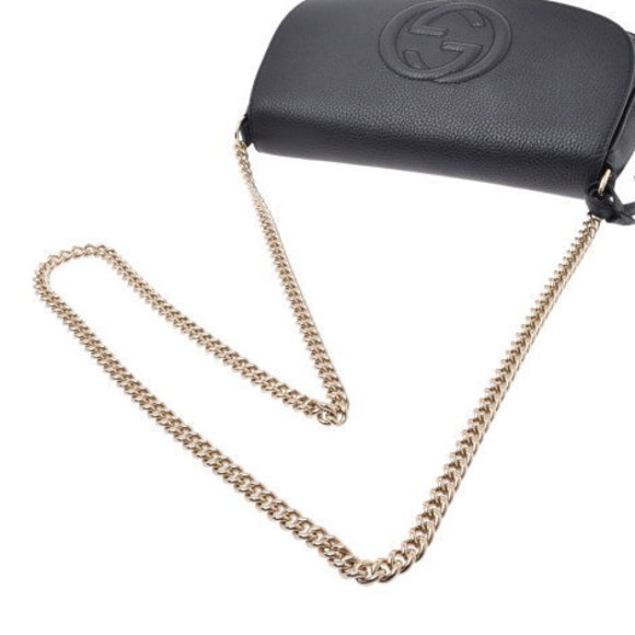 GUCCI Soho Interlocking Chain Shoulder Bag Tassel Calf Un - Picture 3 of 12